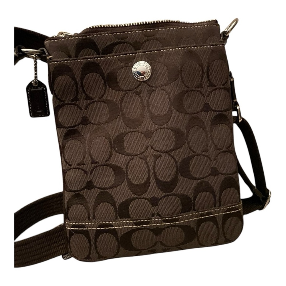 Coach Signature Adjustable Crossbody Bag EUC